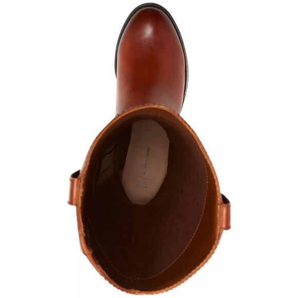 190$ I.N.C International Concepts Wide-Calf Leather Knee Boots Size 7.5 Cognac - Picture 5 of 5